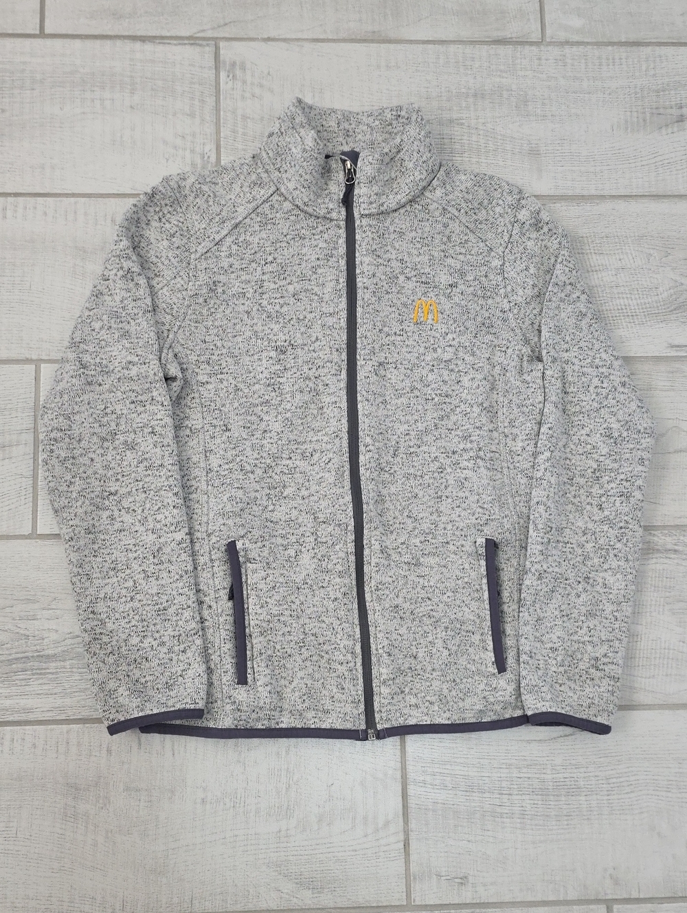McDonald's Grey Zip-Up Jacket with Yellow Logo Women's Size Medium